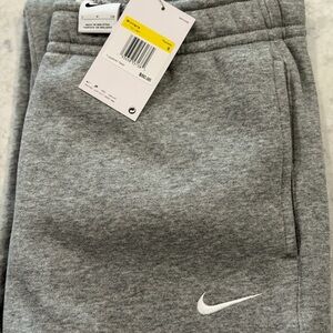 Nike Gray Heather Women's Fleece Joggers with White Swoosh